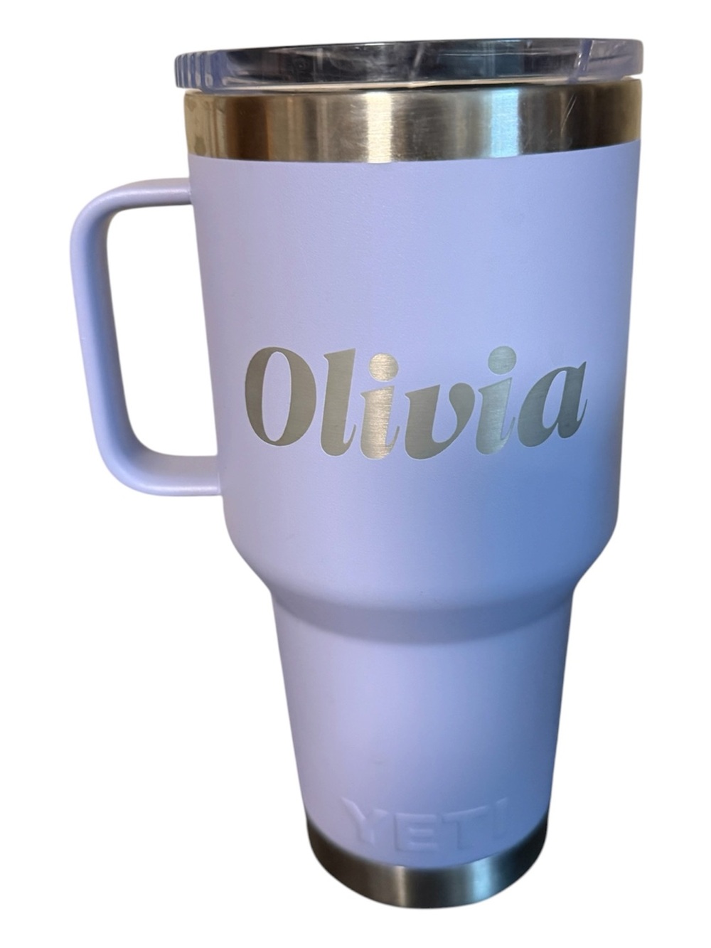 Yeti Lavender Travel Mug with silver Name Accent